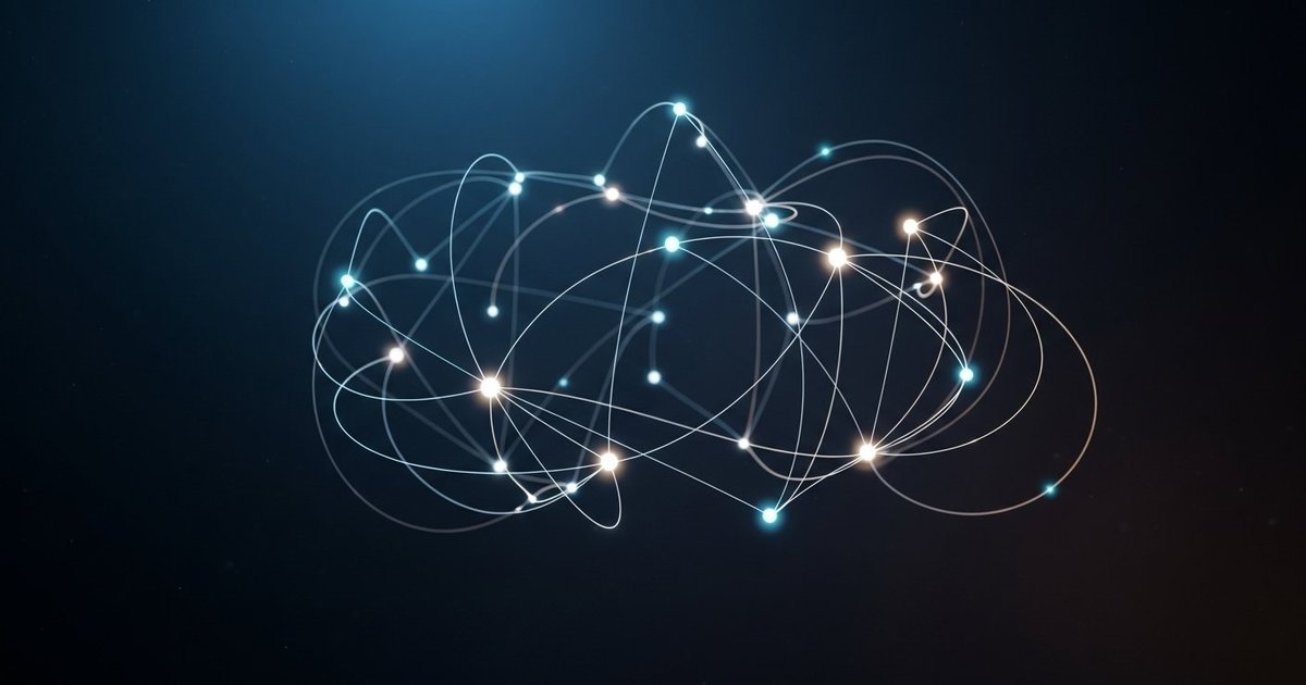 Abstract neural network architecture with layered nodes and semantic pathways glowing in emerald green