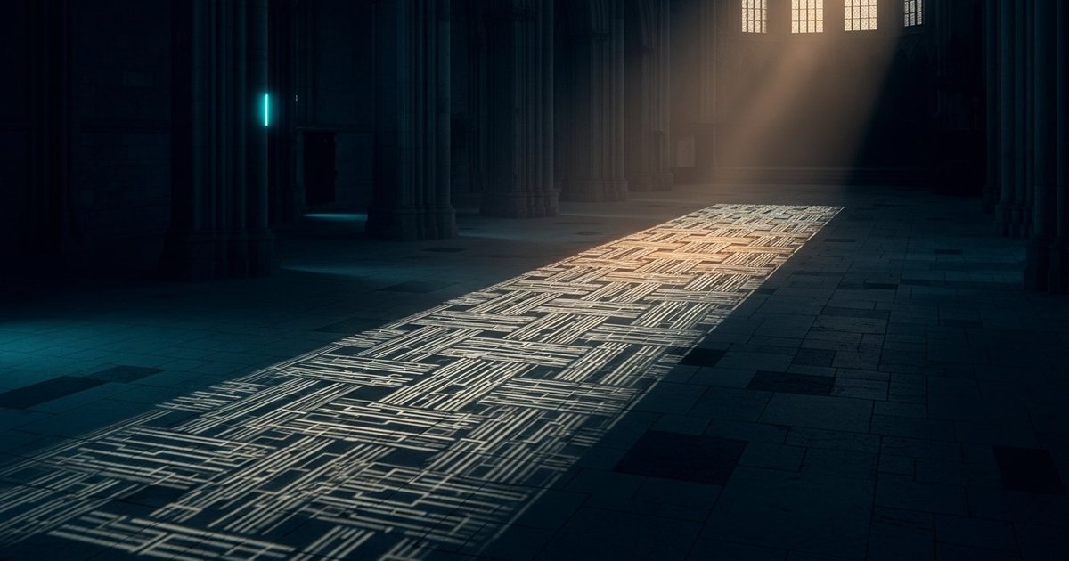 Abstract neural network architecture with layered nodes and semantic pathways glowing in emerald green