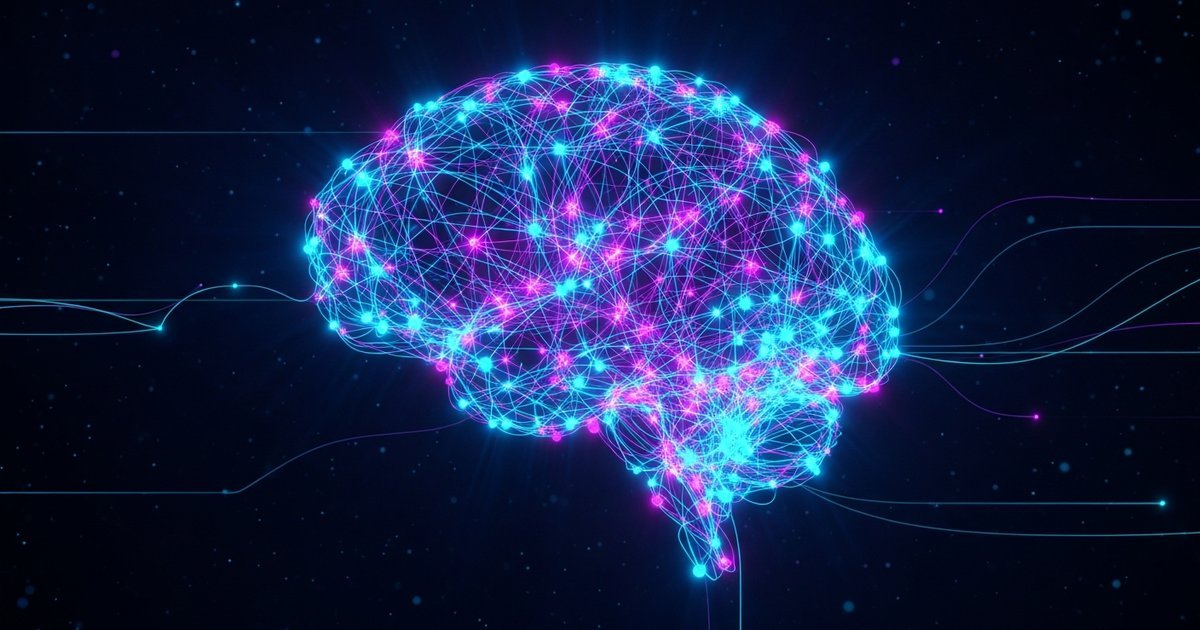 Advanced neural network architecture with semantic pathways glowing in emerald green and cyan